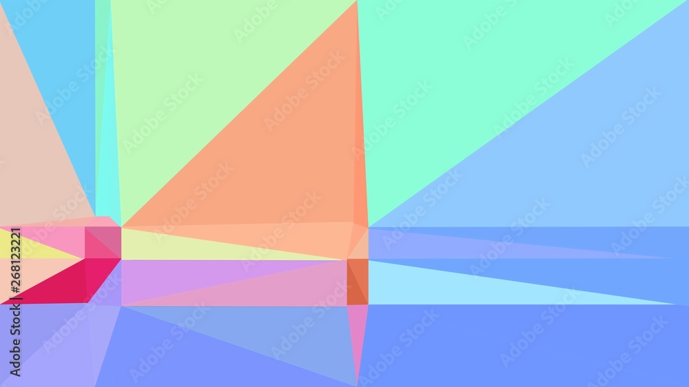 abstract geometric background with triangles and sky blue, baby blue and light salmon colors. for poster, banner, wallpaper or texture abstract geometric background with triangles and sky blue, baby blue and light salmon colors. for poster, banner, wallpaper or texture