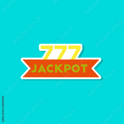 paper sticker on stylish background jackpot Lucky seven