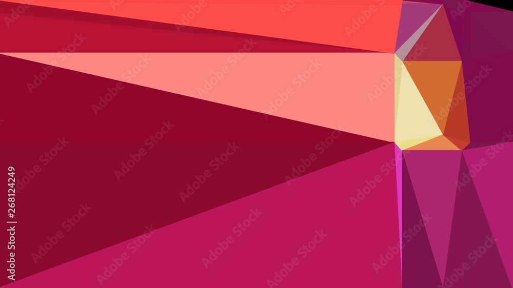 geometric triangles style in dark moderate pink, light salmon and tomato color. abstract triangles composition. for poster, cards, wallpaper or texture