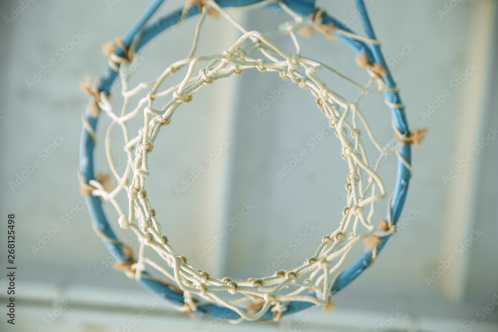 basketball basket of blue with a grid basketball basket of blue with a grid