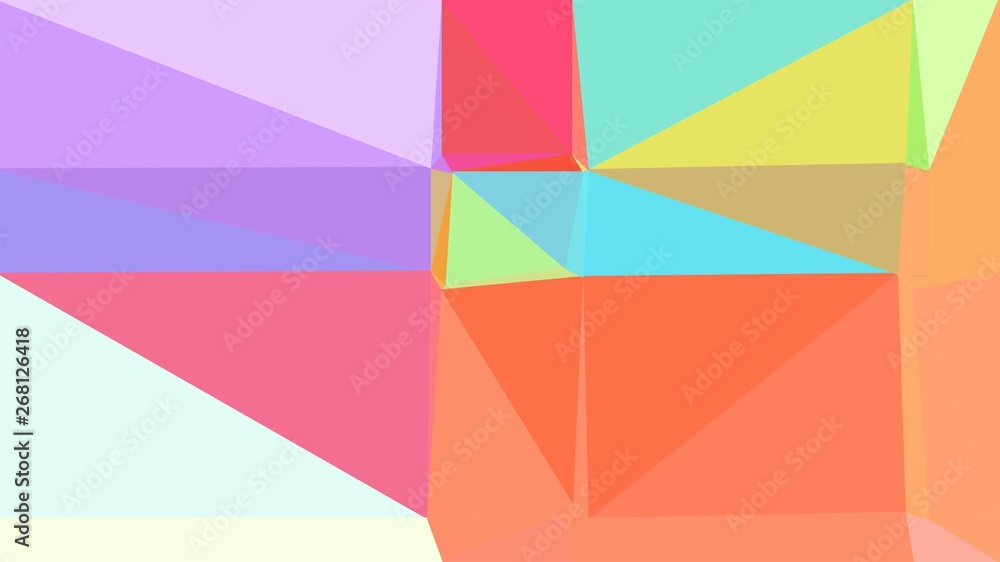 retro style triangle illustration. salmon, sky blue and coral colors. for poster, cards, wallpaper design or backdrop texture