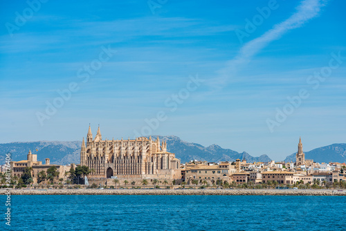 Cathedral and maritime facade of Palma. Majorca
