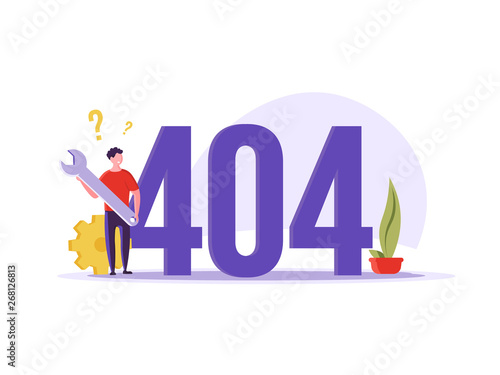Repairmen, repair phone, fix app concept. Phone repair illustration with worker with spanner and equipment. Vector illustration in flat design