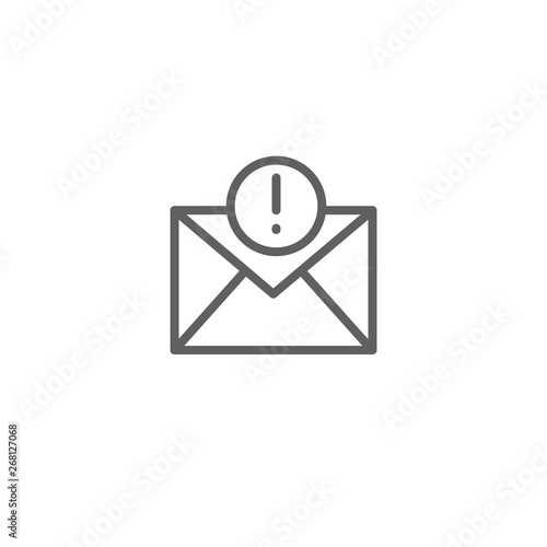 Email marketing campaigns icon with  envelope & exclamation point