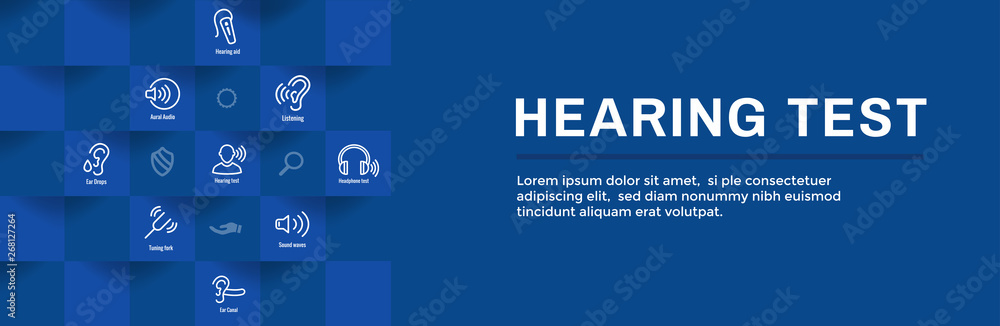 Hearing Test Web Header Banner - Sound Wave Images Set Hearing Test Web Header Banner - Sound Wave Images Set