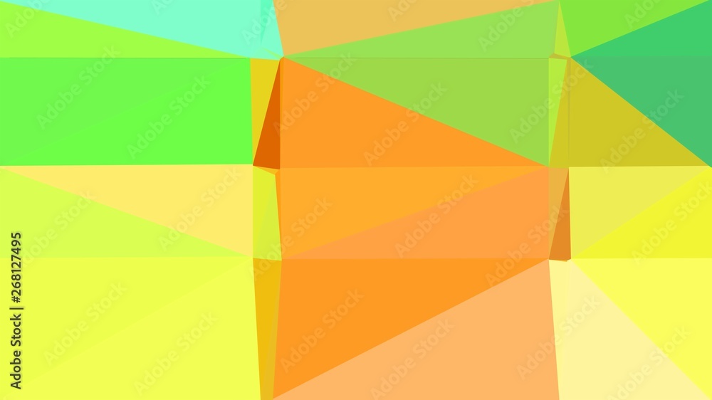 geometric triangle abstract background with pastel orange, moderate green and aqua marine colors for poster, cards, wallpaper or backdrop texture