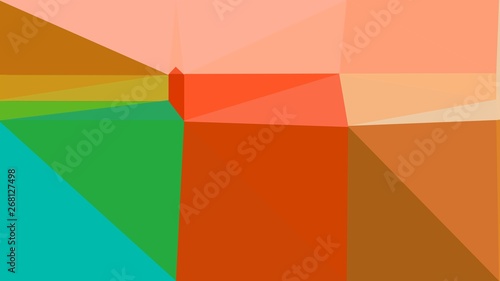 geometric coffee, light salmon and lime green color background. for creative poster, cards, wallpaper or texture design