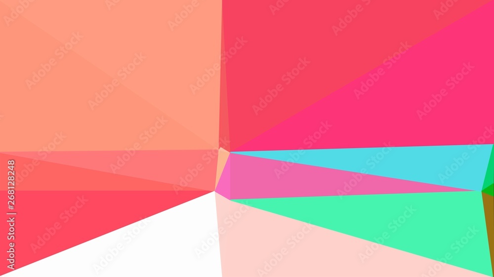 modern contemporary art with pastel red, turquoise and light salmon colors. simple geometric background for poster, cards, wallpaper or texture