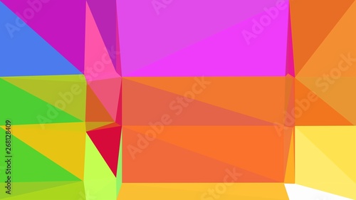 yellow green  medium orchid and tomato color geometric triangle background. simple illustration trendy abstract for poster design  cards  wallpaper or texture