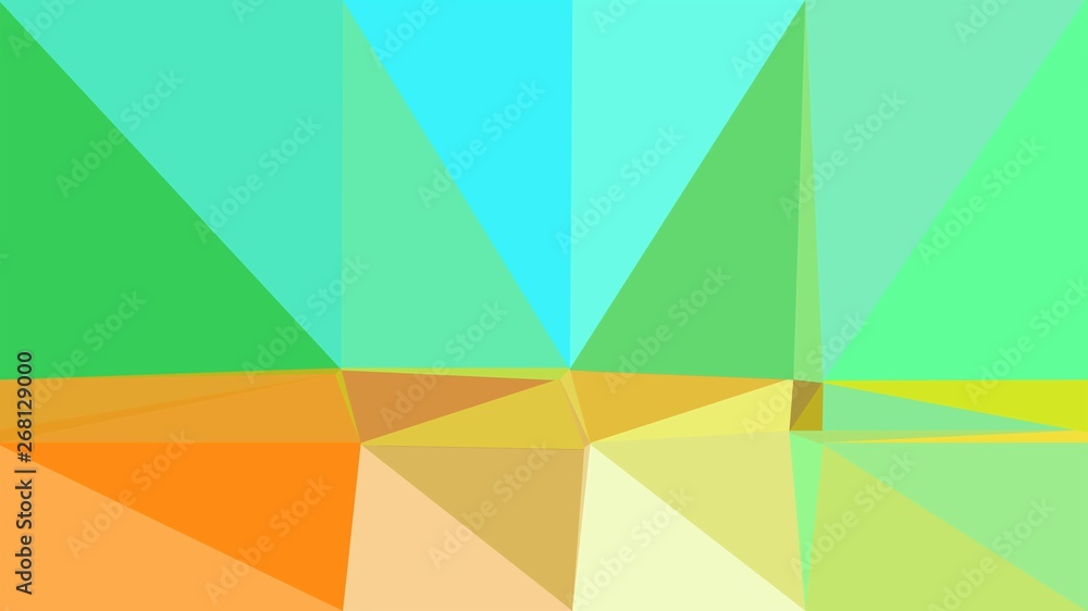 Obraz premium triangle background with turquoise, khaki and golden rod colors. backdrop style composition for poster, cards, wallpaper or texture element