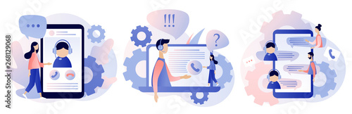 Call center. Flat style. Vector illustration