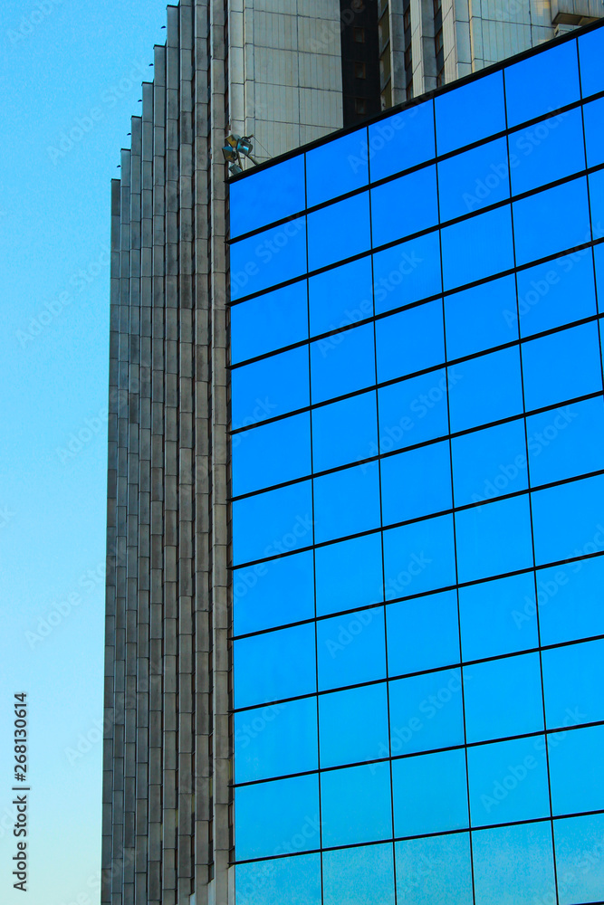 Obraz premium glass office, sky reflection, window