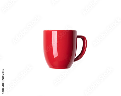 red mug on isolated white background photo