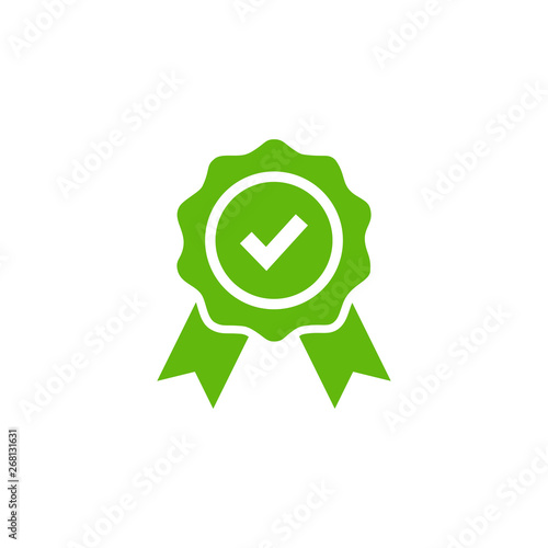 Award medal tick icon symbol vector