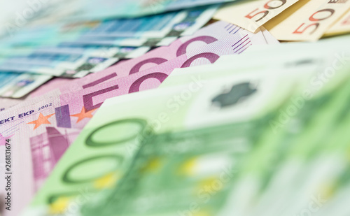 Canvas Print finance  money - Banknotes of the  european  union.