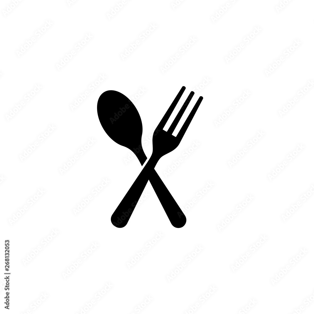 Spoon and fork, eat, restaurant, symbol icon vector Spoon and fork, eat, restaurant, symbol icon vector