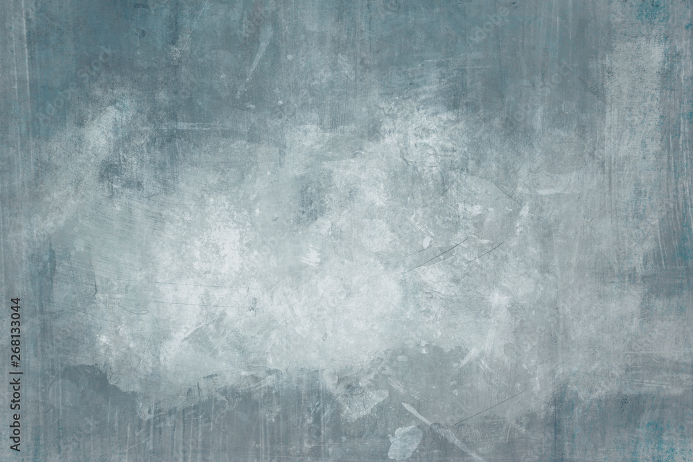 Obraz premium Blue distressed wall grungy background with spotlight background