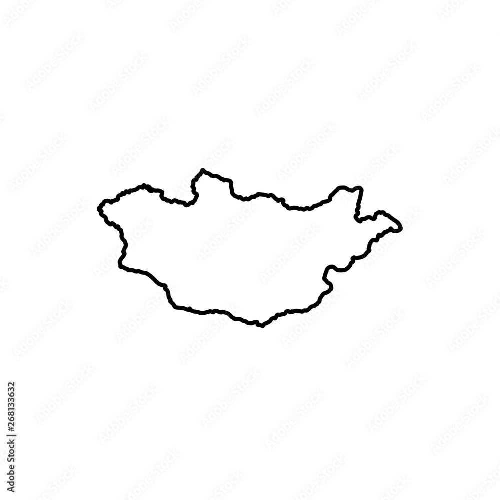 map of Mongolia. Vector illustration