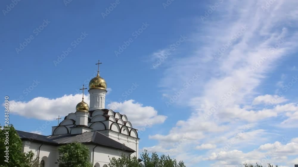 Time lapse Orthodox church on the sky and moving clouds background,timelapse Time lapse Orthodox church on the sky and moving clouds background,timelapse