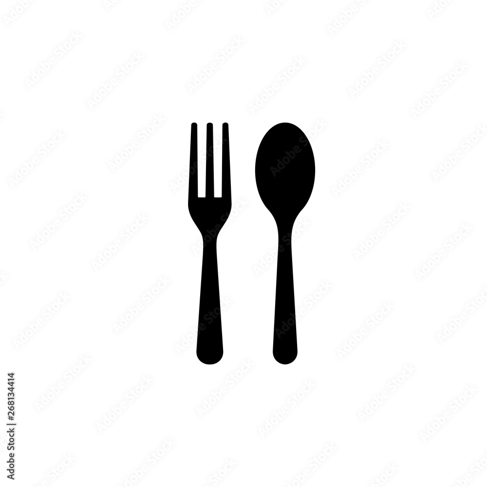 Spoon and fork, eat, restaurant, symbol icon vector Spoon and fork, eat, restaurant, symbol icon vector