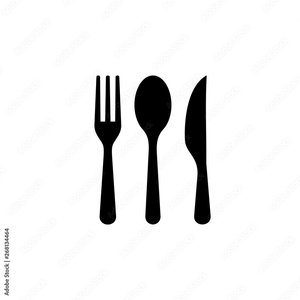 Spoon, fork and knife, icon Vector illustration Spoon, fork and knife, icon Vector illustration