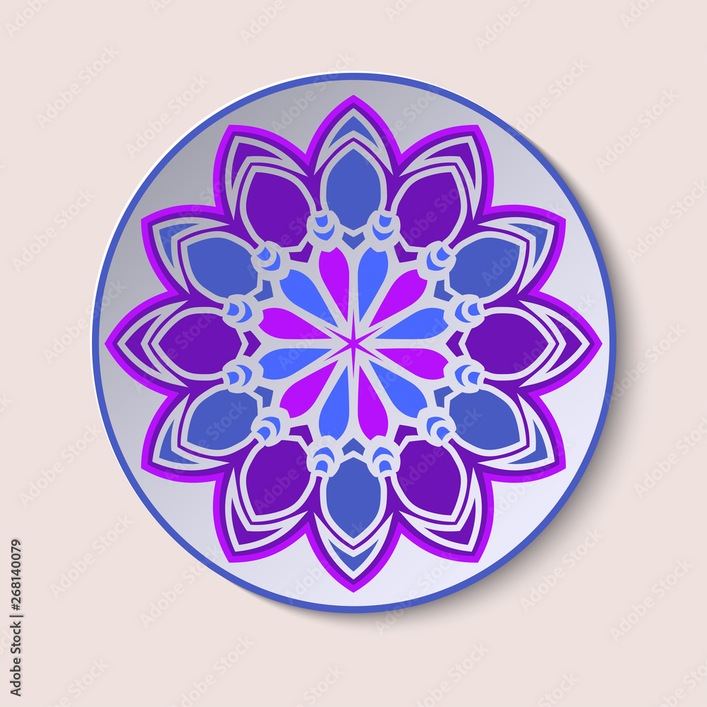 Plate with geometric ornament in abstract style. Classic plate with ornament, great design for any purposes. Vector isolated illustration. Abstract vector background Plate with geometric ornament in abstract style. Classic plate with ornament, great design for any purposes. Vector isolated illustration. Abstract vector background