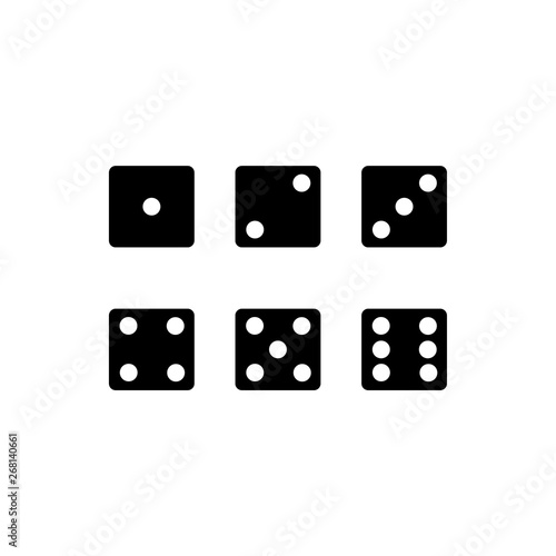 Set of black dice, Vector Illustration