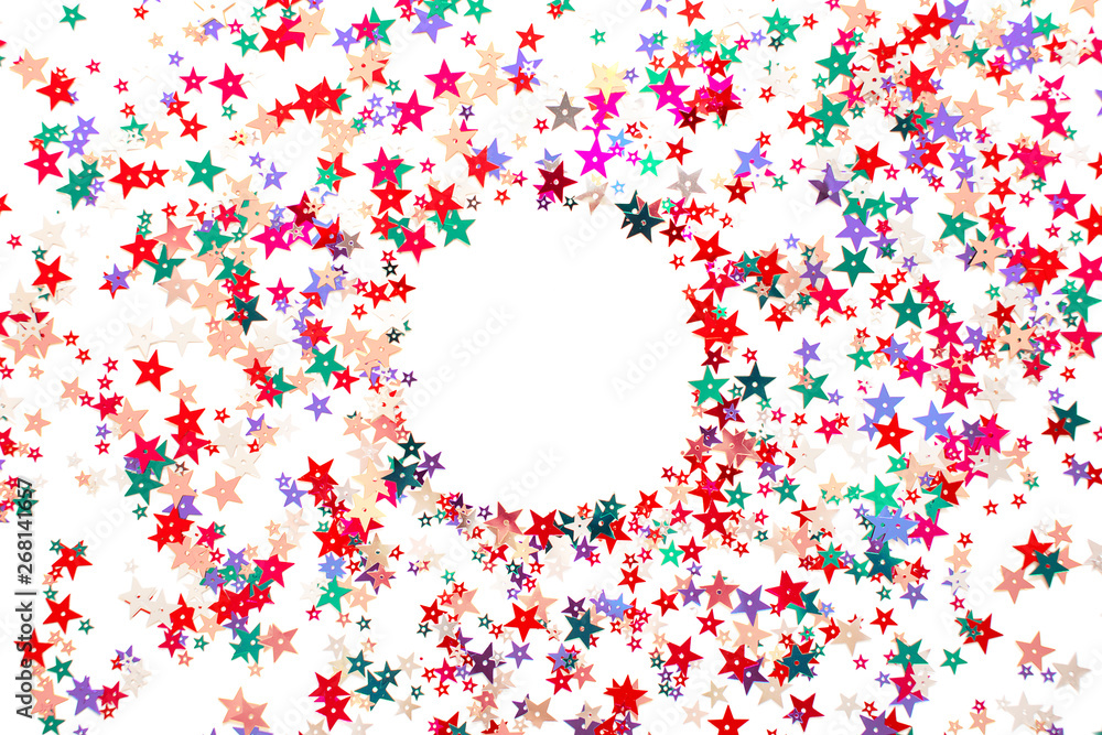 Asterisks festive celebration background multicolored confetti New Year