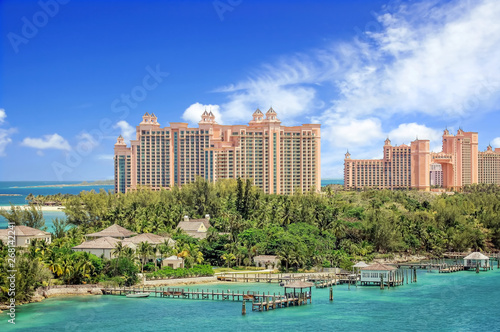 Obraz na płótnie View of Paradise Island in Nassau, Bahamas.
