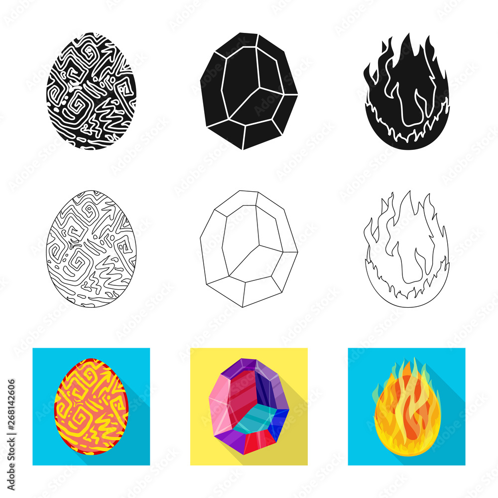 Isolated object of animal and prehistoric sign. Set of animal and cute stock vector illustration. Isolated object of animal and prehistoric sign. Set of animal and cute stock vector illustration.