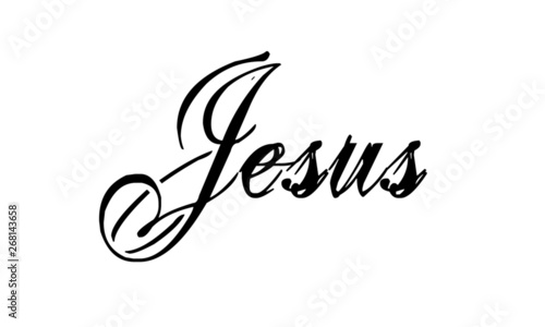 jesus name written in cursive letters