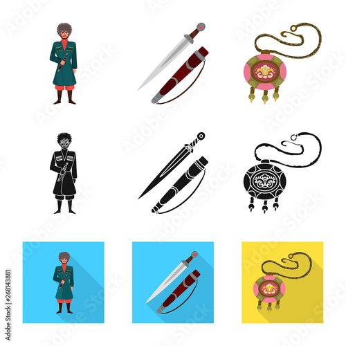Vector design of culture and sightseeing logo. Collection of culture and originality stock symbol for web.