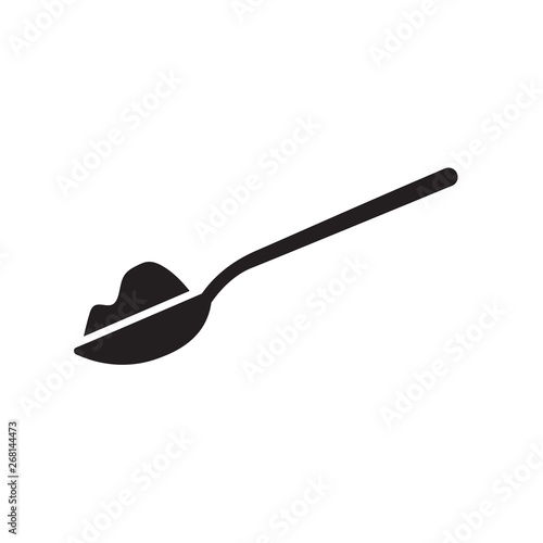 black spoon icon- vector illustration