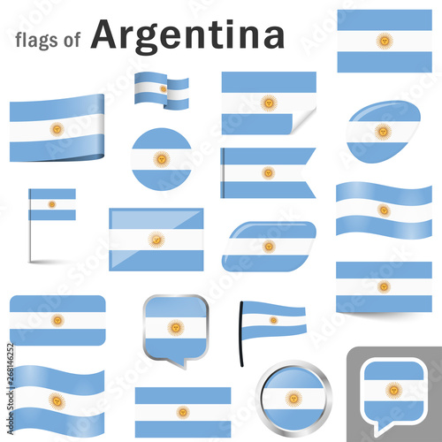flags with country colors of Argentina