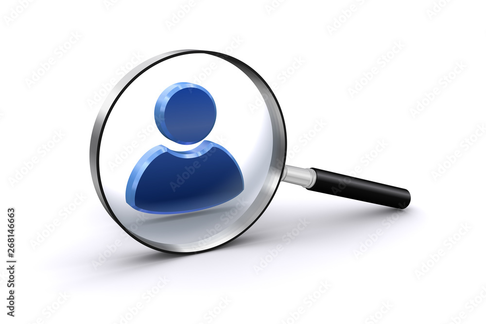 虫眼鏡と人アイコン Stock イラスト Adobe Stock