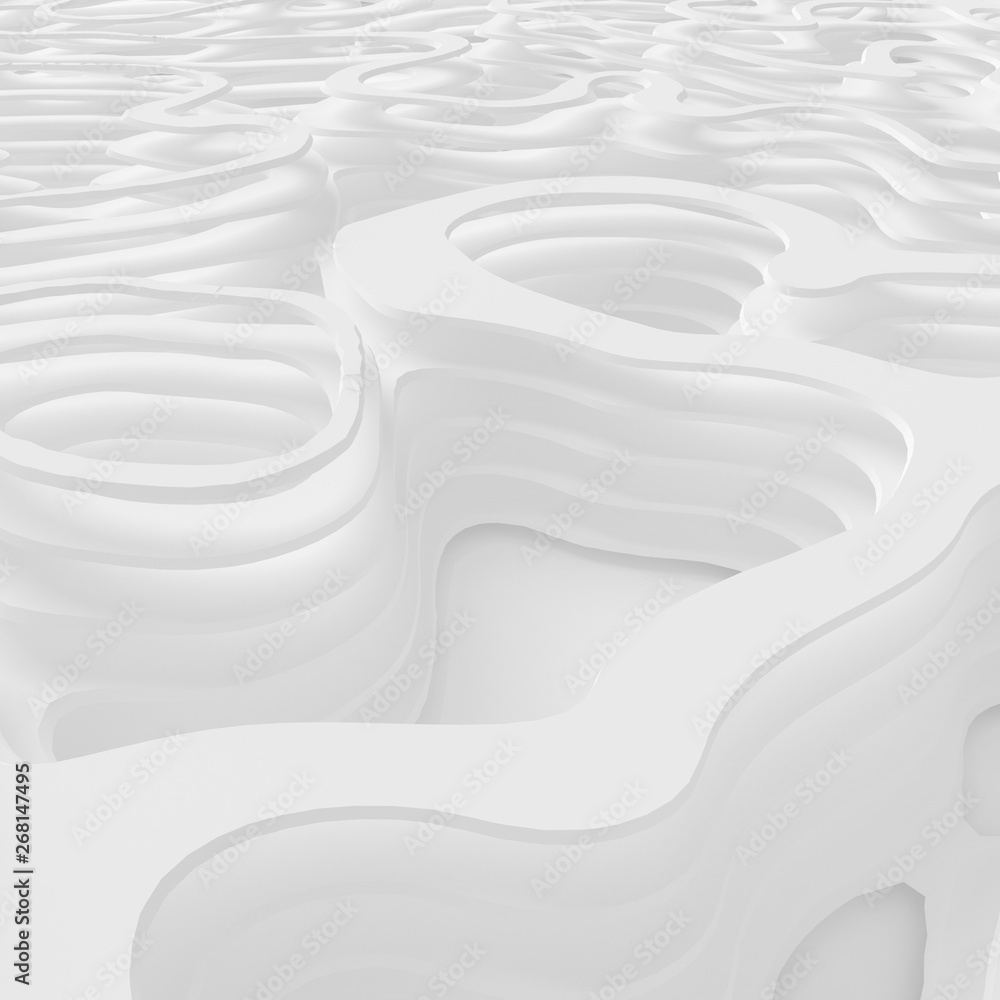 Obraz premium Beautiful white relief texture background. 3d illustration, 3d rendering.