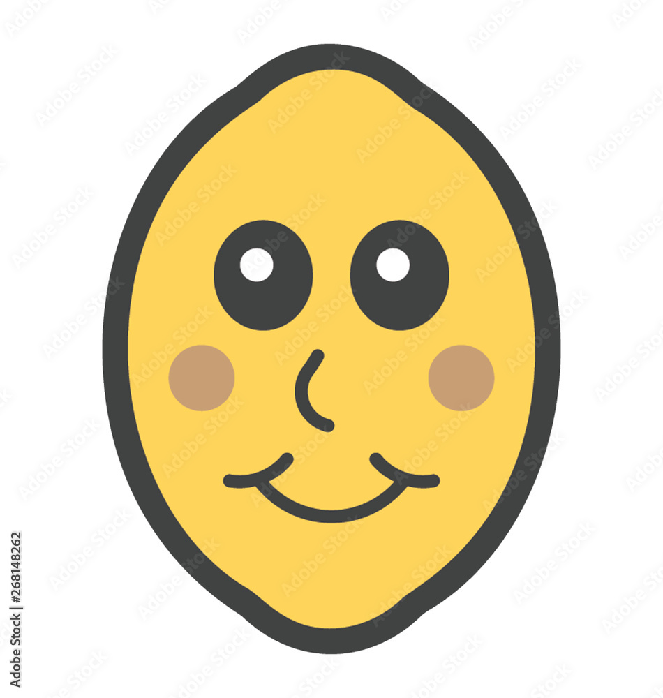 Fototapeta premium Smiling Lemon Emoji