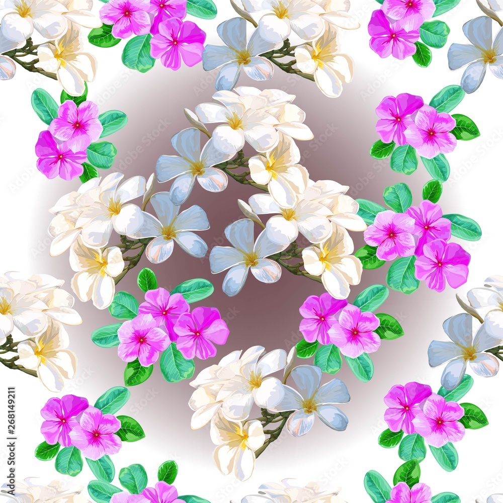 Flower seamless pattern with plumeria -vector Flower seamless pattern with plumeria -vector