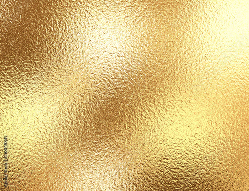 Gold foil background with light reflections