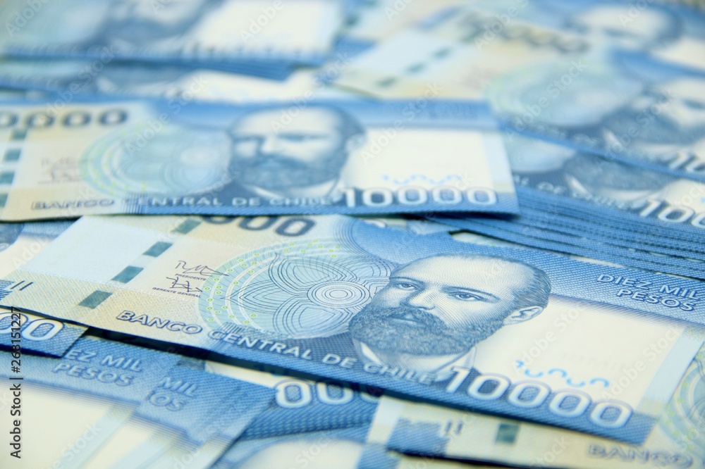 Chilean peso bills - background
