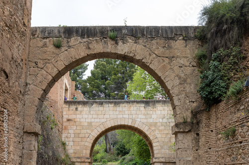 Free transit areas in the outdoor gardens of the Alhambra in Granada, Spain