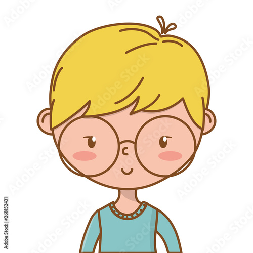 Stylish boy cartoon outfit portrait isolated