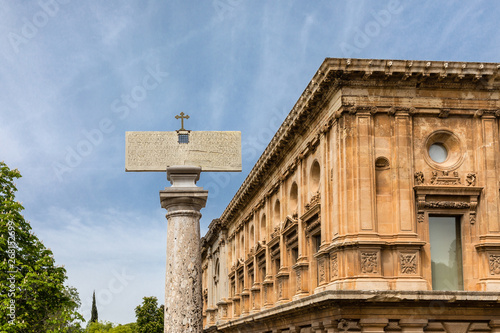 Free transit areas in the outdoor gardens of the Alhambra in Granada, Spain