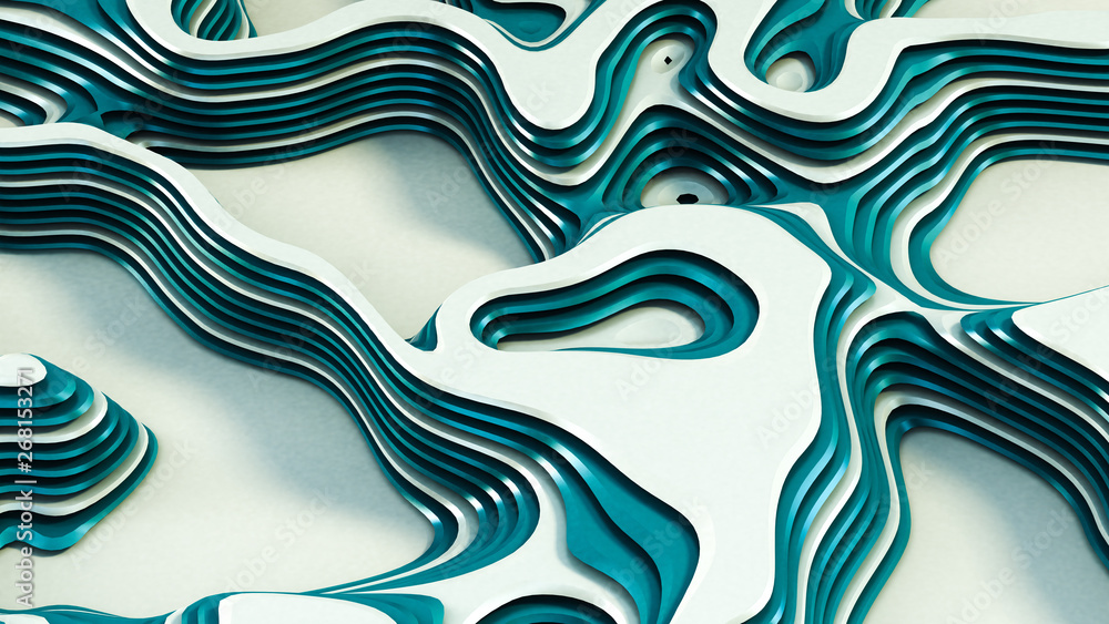 Fototapeta premium Beautiful abstract relief line background. 3d illustration, 3d rendering.