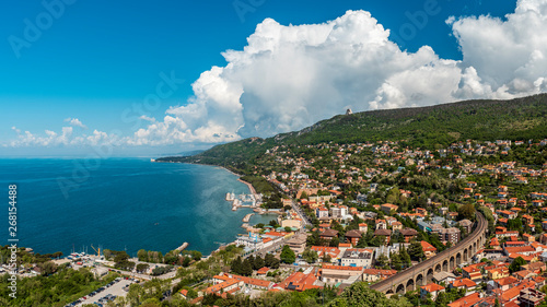 Panoramic view of the beautiful city of Trieste in Italy