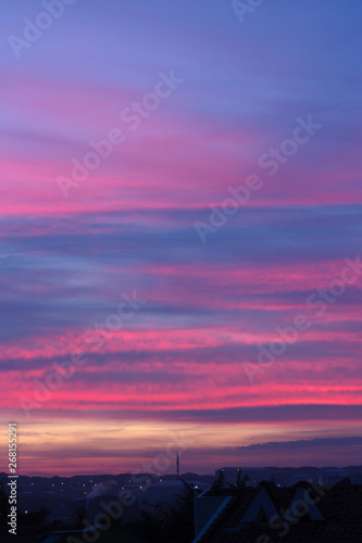 colorful sunset sky with beautiful clouds over the Istanbul