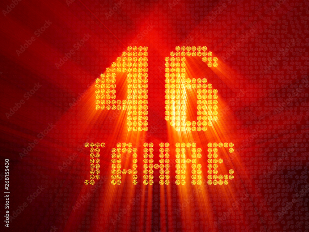 German golden number forty-six years. 3D render German golden number forty-six years. 3D render