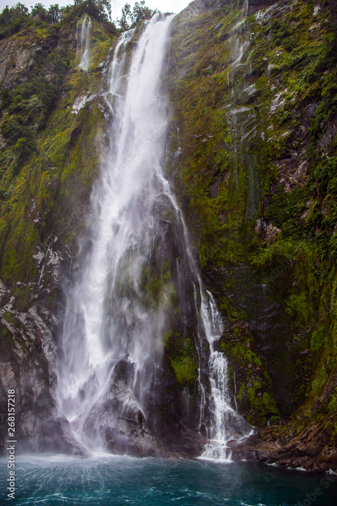 Magnificent cliff of Milford Sound fjord Magnificent cliff of Milford Sound fjord