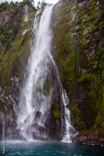 Magnificent cliff of Milford Sound fjord