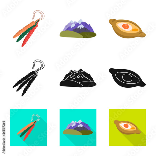 Isolated object of culture and sightseeing logo. Collection of culture and originality stock symbol for web.
